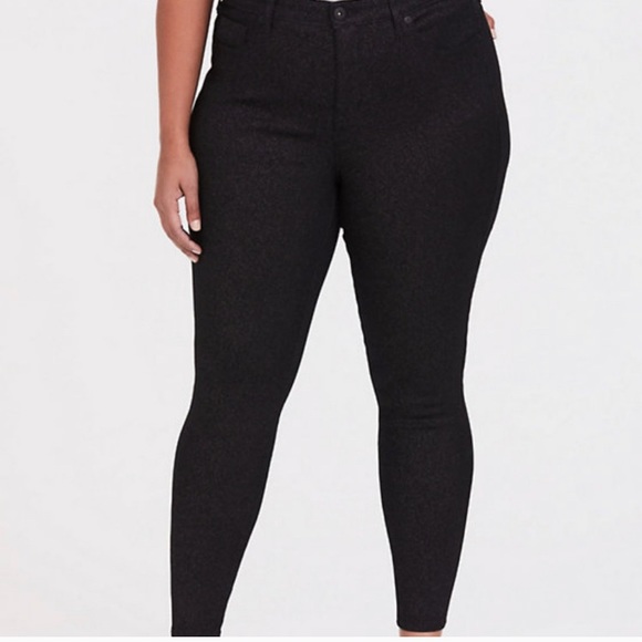 Torrid Black Shimmer Skinny Jeans